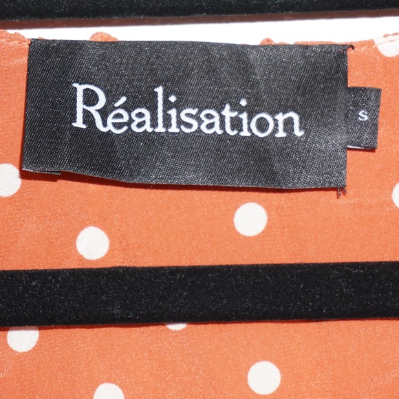 Realisation Par Valentina Ruffle Rust Spot Red polka dots Blouse - Picture 4 of 10